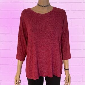 NWT Bobeau Flowy Split Back Red Top - Medium